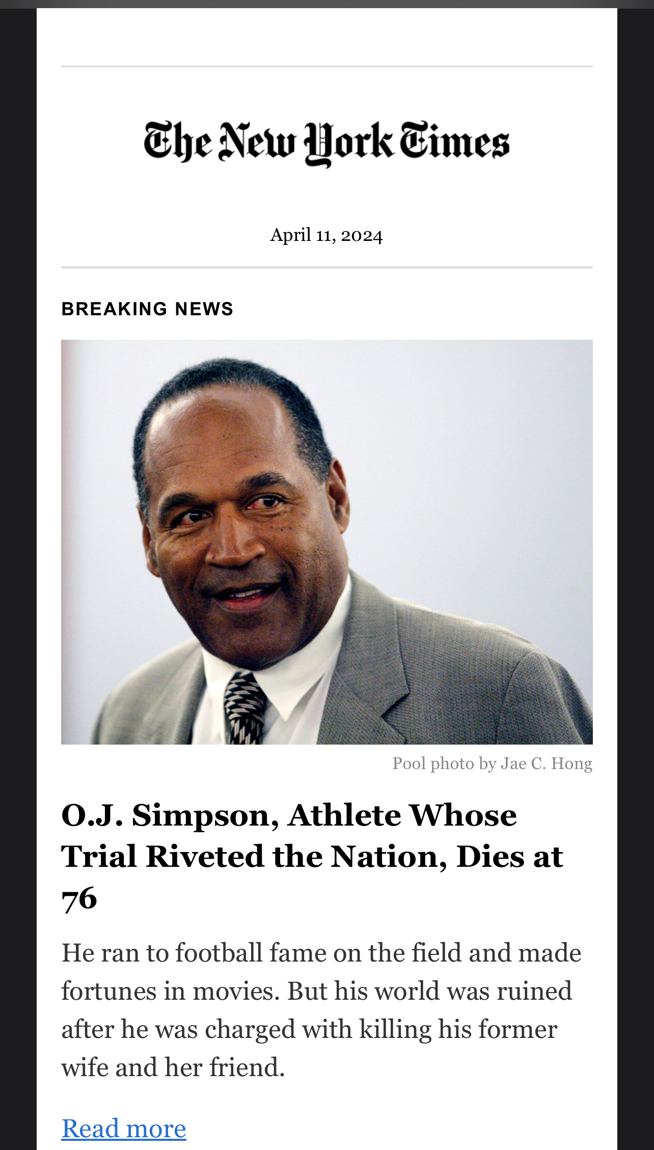 A leadership lesson from the death of OJ Simpson
